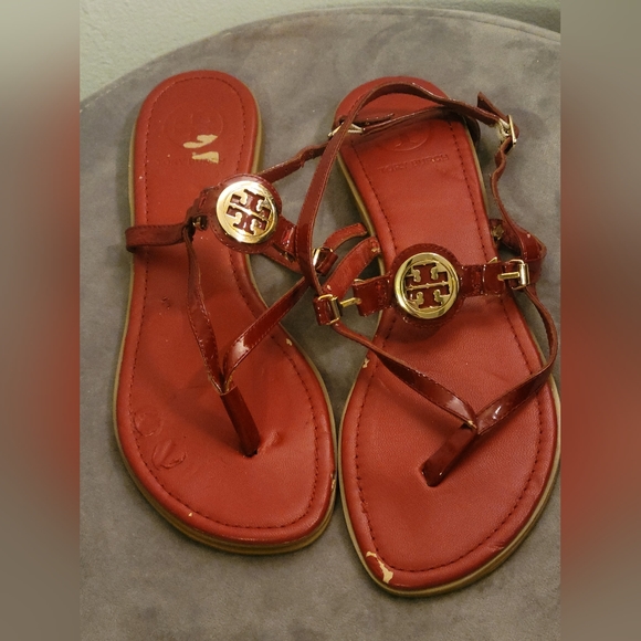 Tory Burch Ali Thong sandal Red size 9.5 - Picture 2 of 10